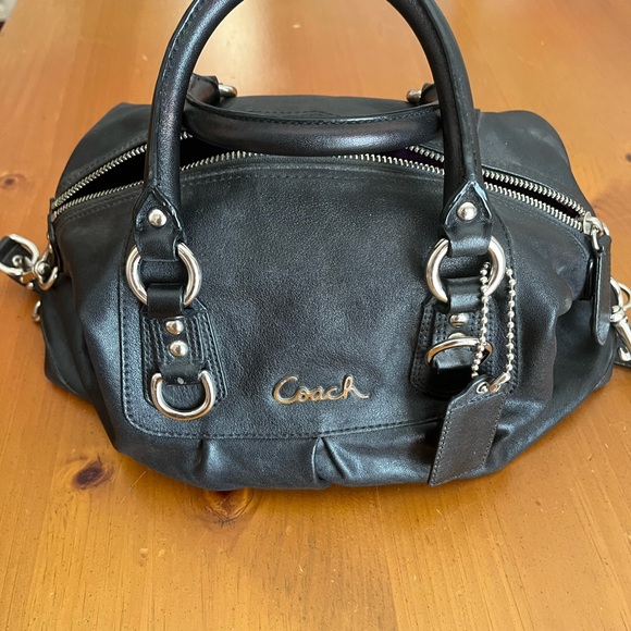 Coach F15447 Ashley Leather Handbag silver/black - Picture 6 of 6